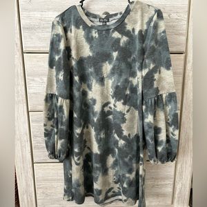 Blue Green Tunic puff sleeve dress size medium